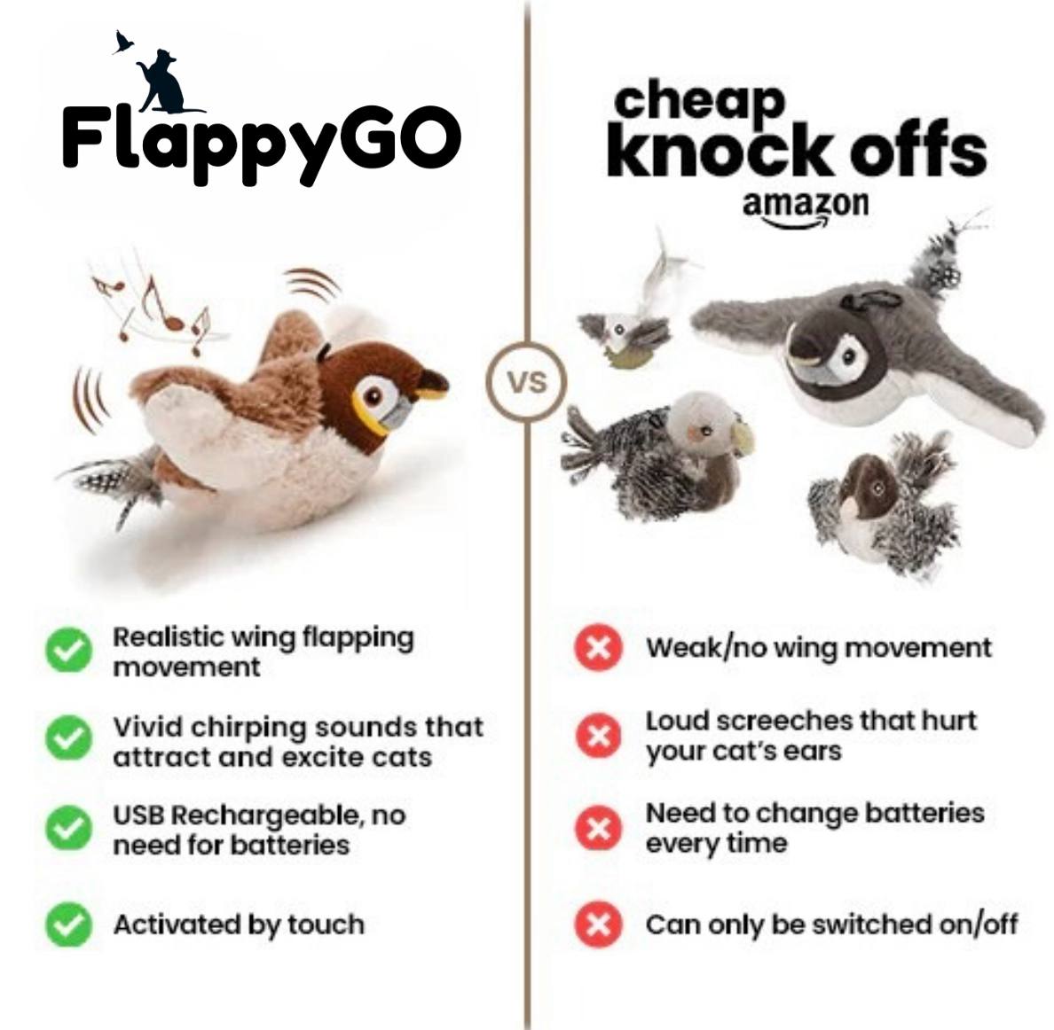 Flappy Go™ Interactive Cat Toy